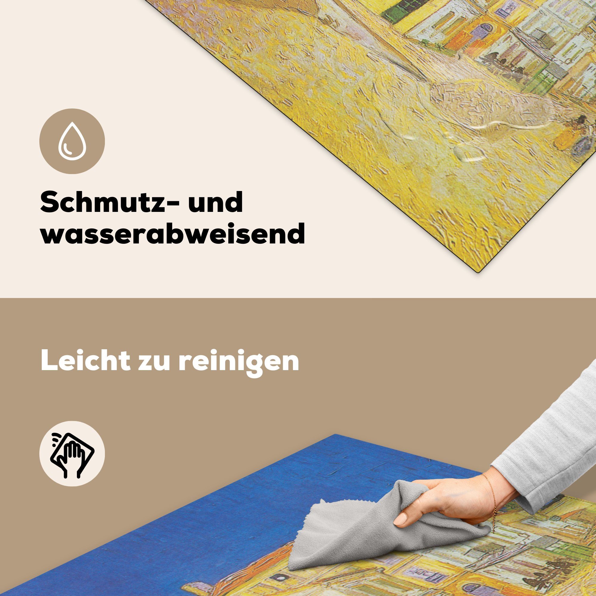 MuchoWow Herdblende-/Abdeckplatte küche gelbe für Haus Vinyl, Gemälde Vincent Arbeitsplatte van Ceranfeldabdeckung, - (1 von tlg), Gogh, 78x78 cm, Das