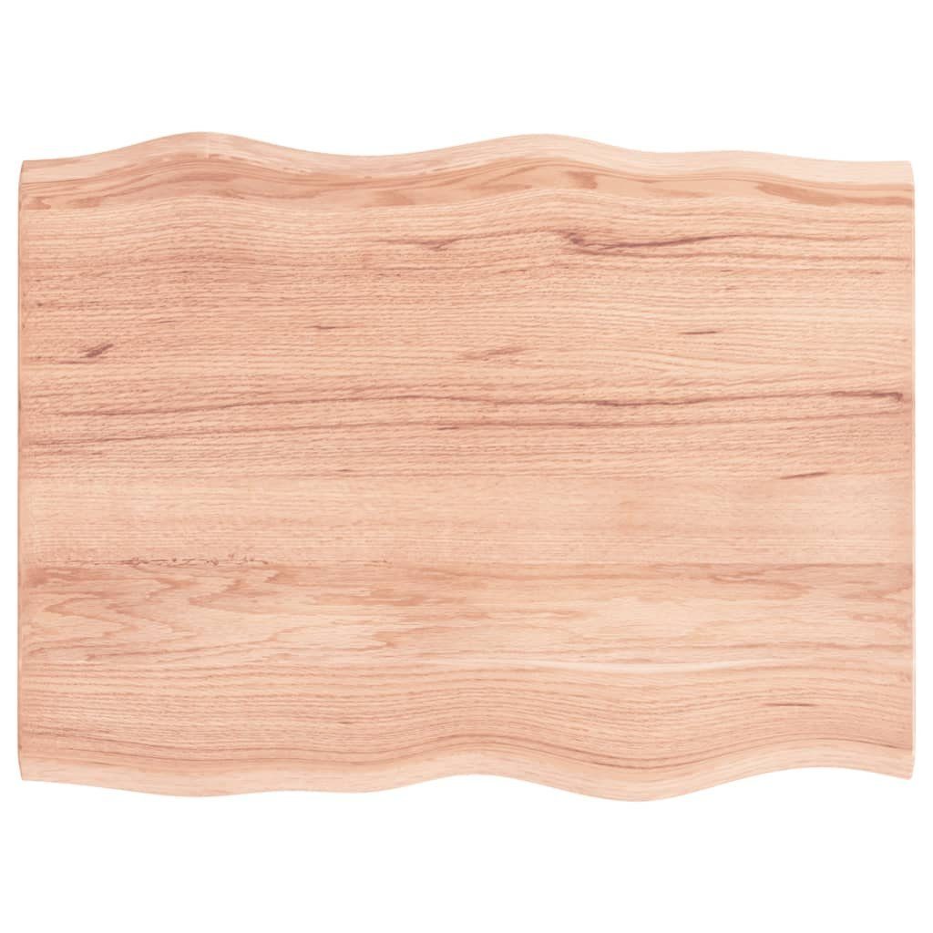 furnicato Tischplatte 80x60x2 St) (1 Eiche Behandelt cm Massivholz Baumkante