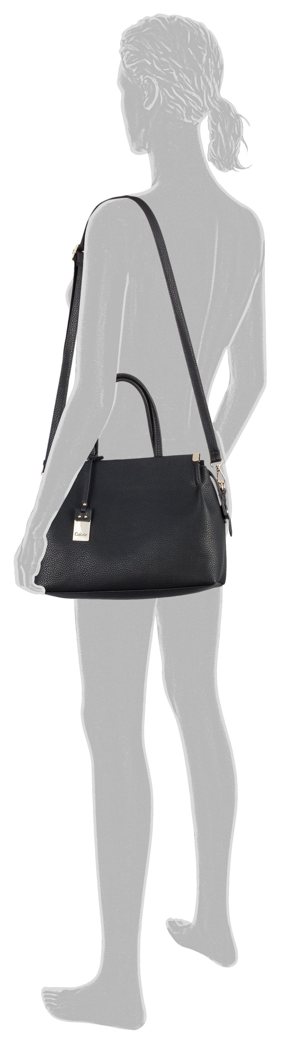 Gabor Shopper Gela, genarbtes Lederimitat mit schmückenden Metallecken, hochwertiges Logo