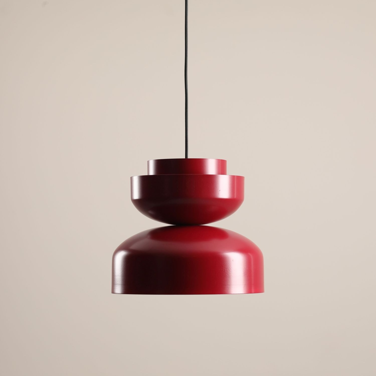 Licht-Erlebnisse Pendelleuchte FARO, ohne Leuchtmittel, Metall E27 Ø 30 cm H: max. 230 cm Rot rund Modern