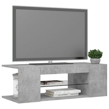 vidaXL TV-Schrank TV-Schrank mit LED-Leuchten Betongrau 90x39x30 cm Lowboard