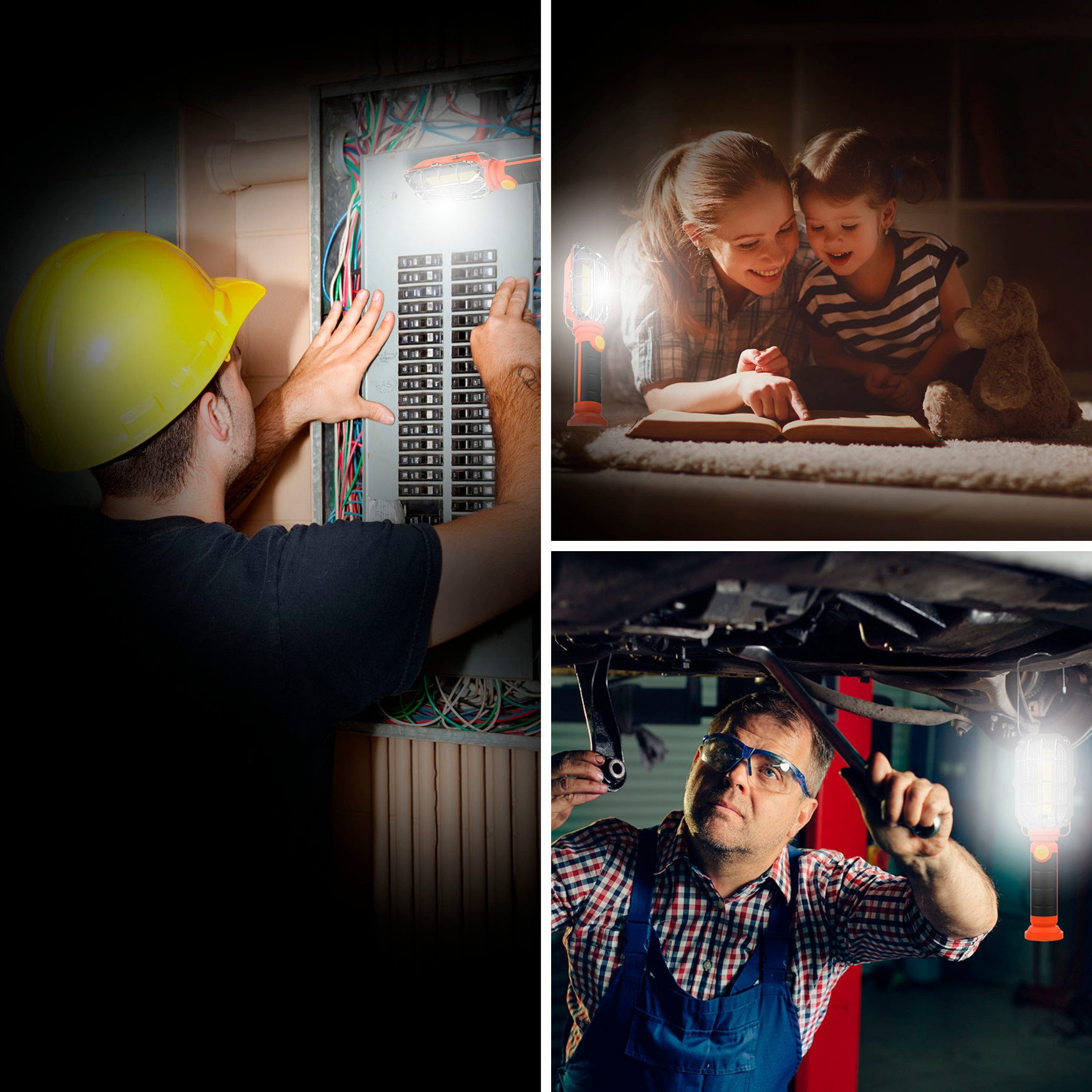 Starlyf LED Taschenlampe Do it all light (Spar-Set, 1-St., 1er oder 2er Pack), Akku KFZ Handlampe mit Magnet