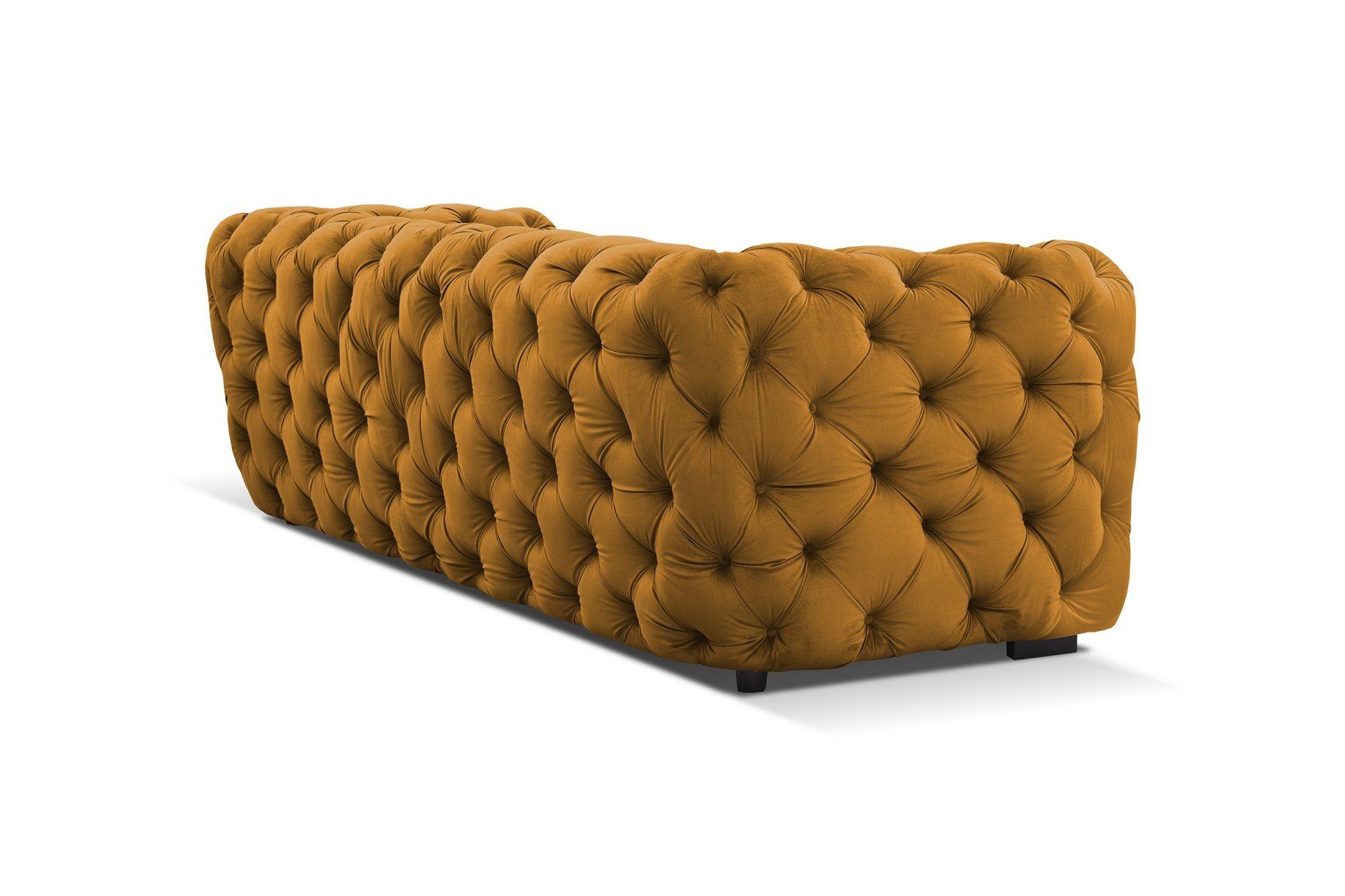 Fun 1 3-Sitzer Rundumbezug Sofa in Goldgelb NATALIE Sofa Teile, Stoff, Möbel Designer-Sofa