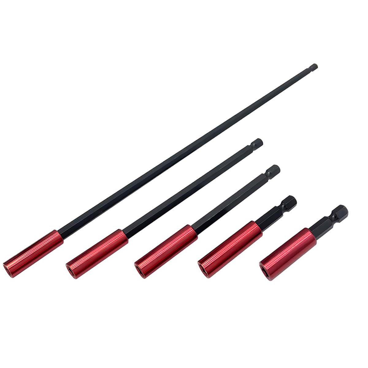 PRIISF Bit-Set 5er Держатель бит 1/4" 50, 60, 100, 150, 300mm Verlängerung magnetisch, Universalhalter Bit Halter Schnellspannend Адаптери Verlängerung, Magnetischer Langer Sechskantschaft Impact Держатель бит, für Bohrmaschine Отвертки Windschraube Gewindeschraube