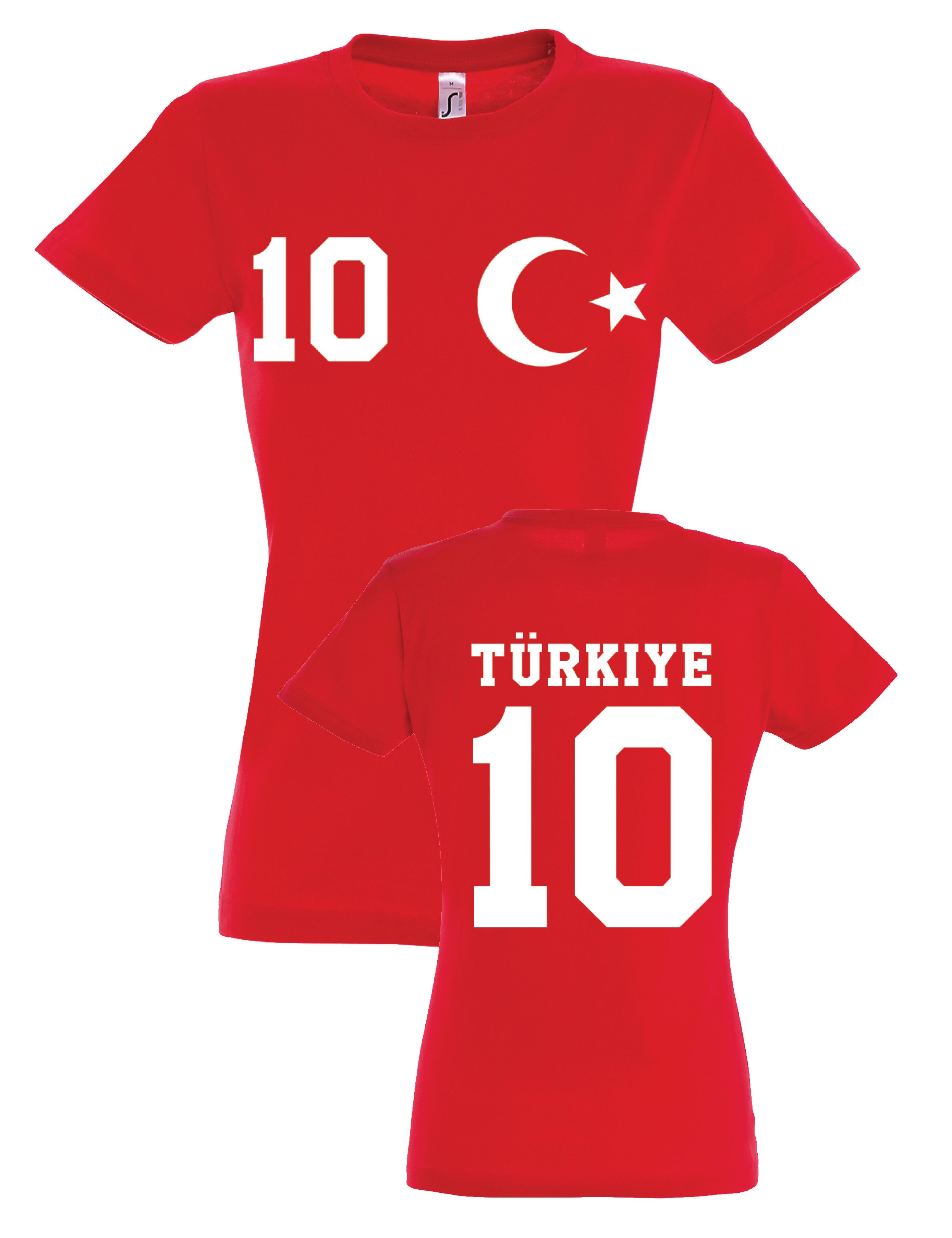 Youth Designz T-Shirt Türkei Damen T-Shirt im Fußball Trikot Look mit trendigem Motiv