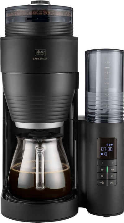 Melitta Kaffeemaschine mit Mahlwerk AromaFresh X 1030-06, 1,25l Kaffeekanne, Papierfilter 1x4, 11 Mahlgradeinstellungen,Kaffeebohnen/-pulver, Timer,Warmhalteplatte