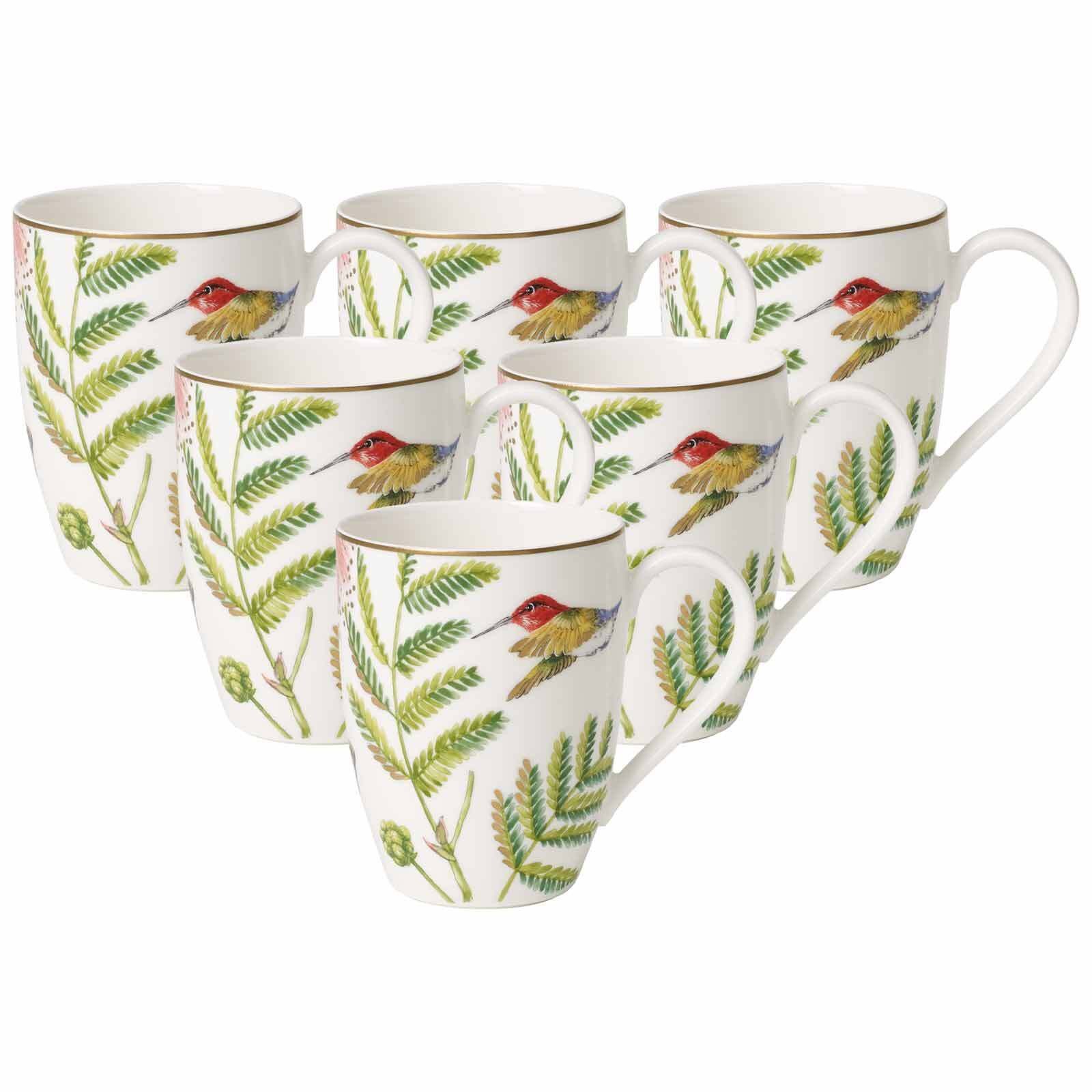 Villeroy & Boch Becher Amazonia Anmut Kaffeebecher 350 ml 6er Set, 6-tlg., Porzellan