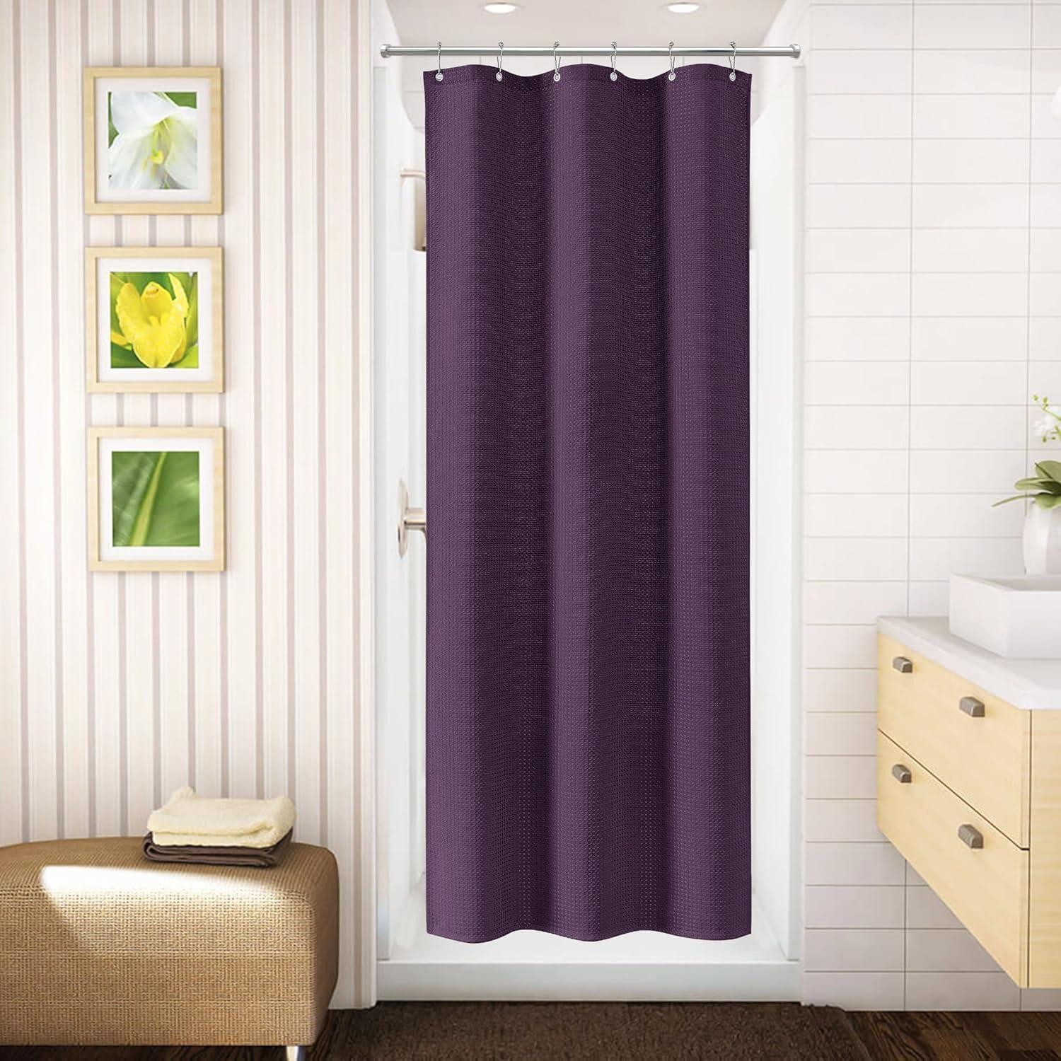 LuxusKollektion Duschvorhang Waffel Duschvorhang Textil Anti Schimmel Wasserdicht 92x182cm Lila