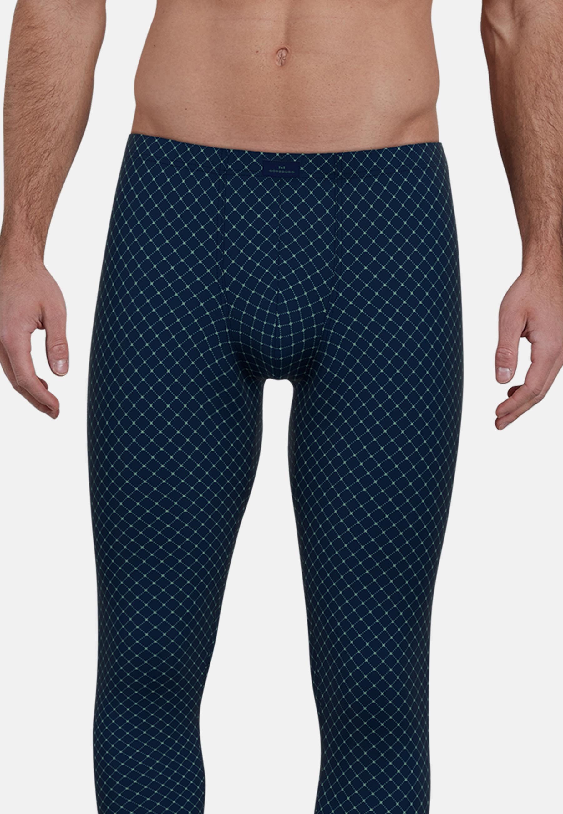 GÖTZBURG Lange Unterhose GÖTZBURG Herren lange Unterhose blau bedruckt (1-St)
