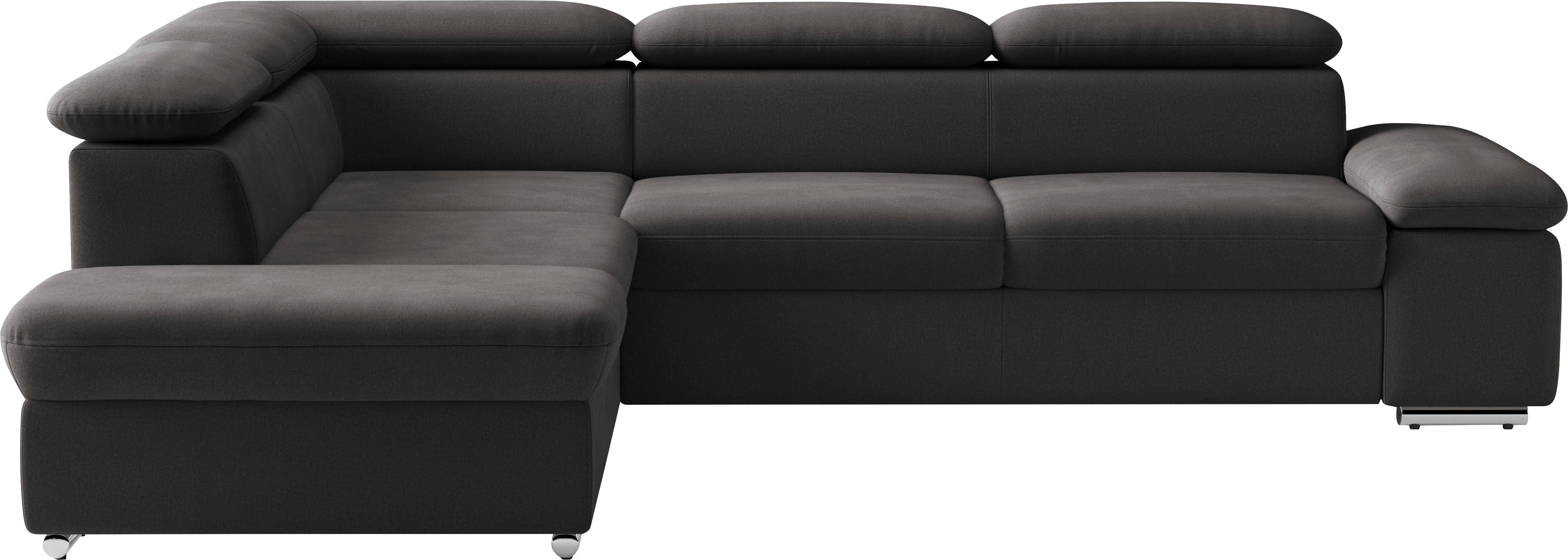 sit&more Ecksofa Valentine L-Form, B: 272 cm, mit Arm- & Kopfteilverstellung, optional mit Bettfunktion