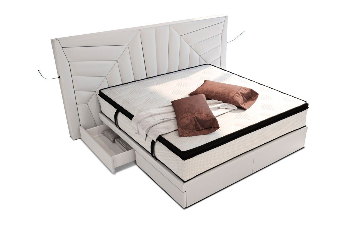 Sofa Dreams Boxspringbett Boxspringbett Monaco Leder, günstig online kaufen