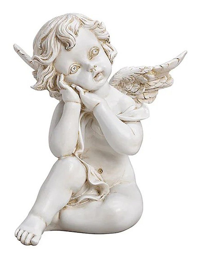 G.Wurm GmbH Engelfigur Engelfigur stützt Kopf in die Hand, H 20 cm Skulptur Statue