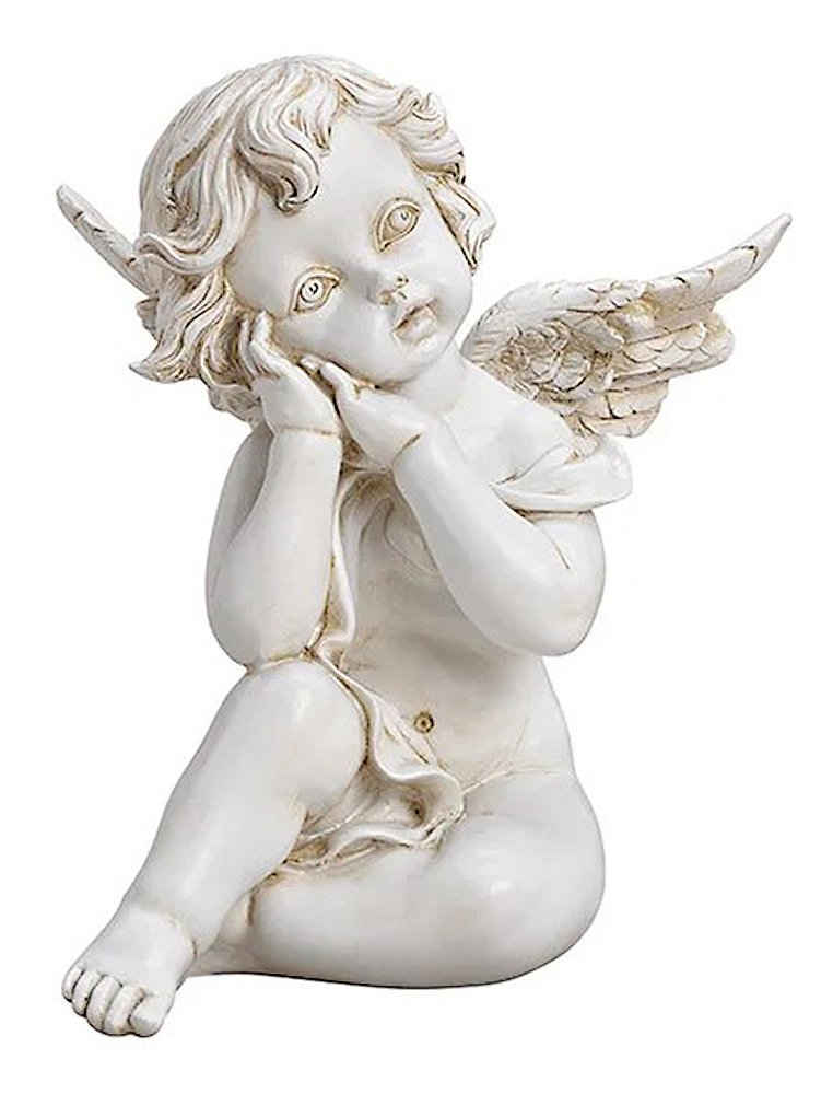 NO NAME Engelfigur Engelfigur stützt Kopf in die Hand, H 20 cm Skulptur Statue