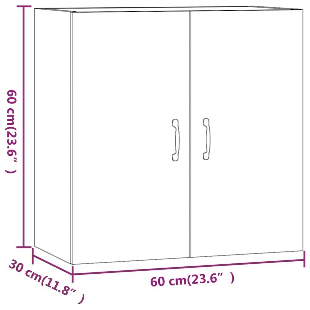 Braun 60x31x60 Braune vidaXL Wandschrank cm (1-St) Holzwerkstoff Eiche Eichen-Optik Fächerschrank