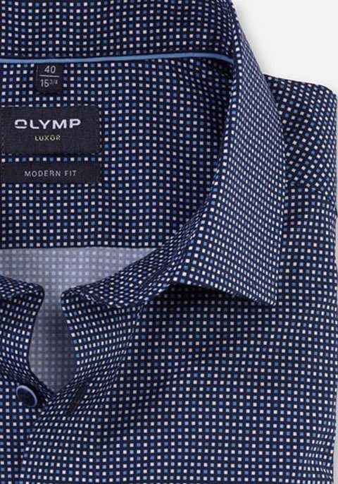 OLYMP Modern marine Kurzarmhemd Fit Luxor