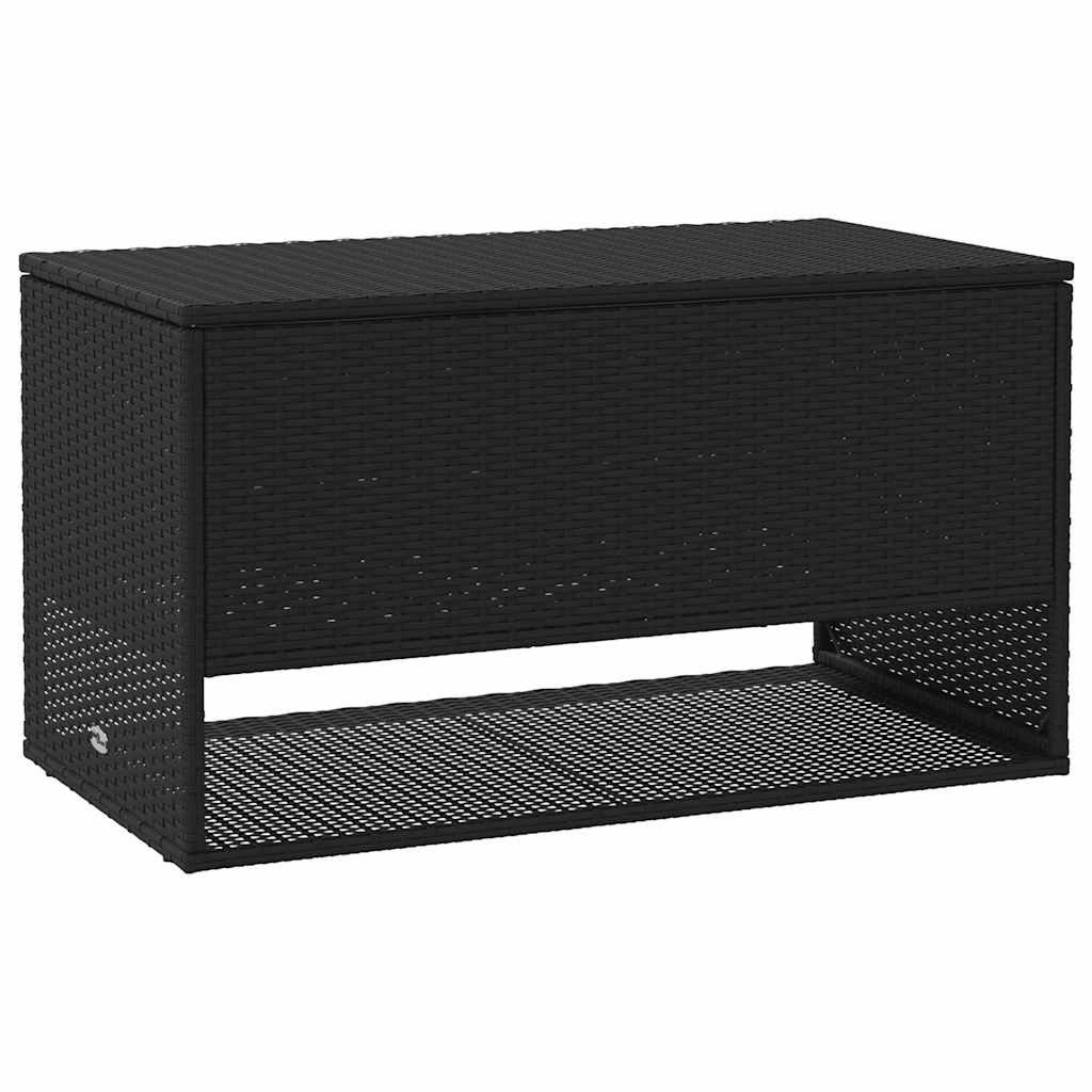 vidaXL Auflagenbox NA Outdoor-Kissenbox Schwarz 100x55x55,5 cm Polyrattan