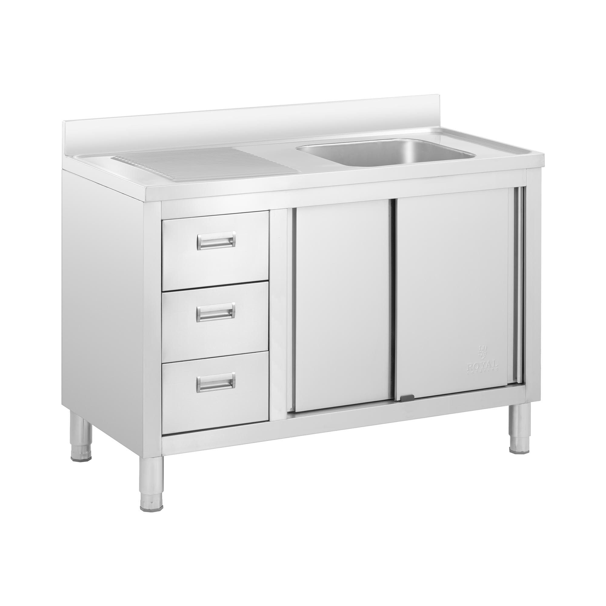 Royal Catering Spülenschrank 120 x 60 x 94 cm Spülenunterschrank Becken Ede günstig online kaufen
