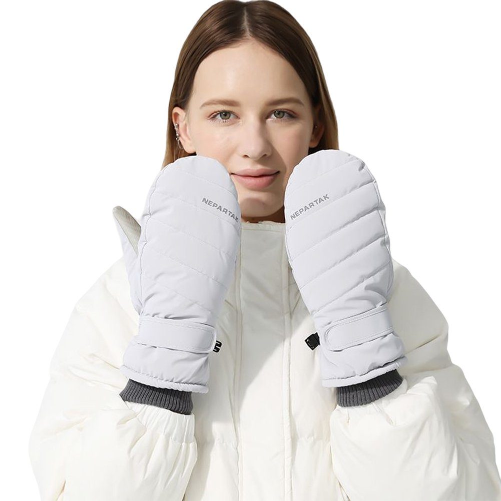 Für Blusmart simple Warme Winter-Skihandschuhe Damen, Fahrradhandschuhe gray All-Inclusive-Fingerhandschuhe