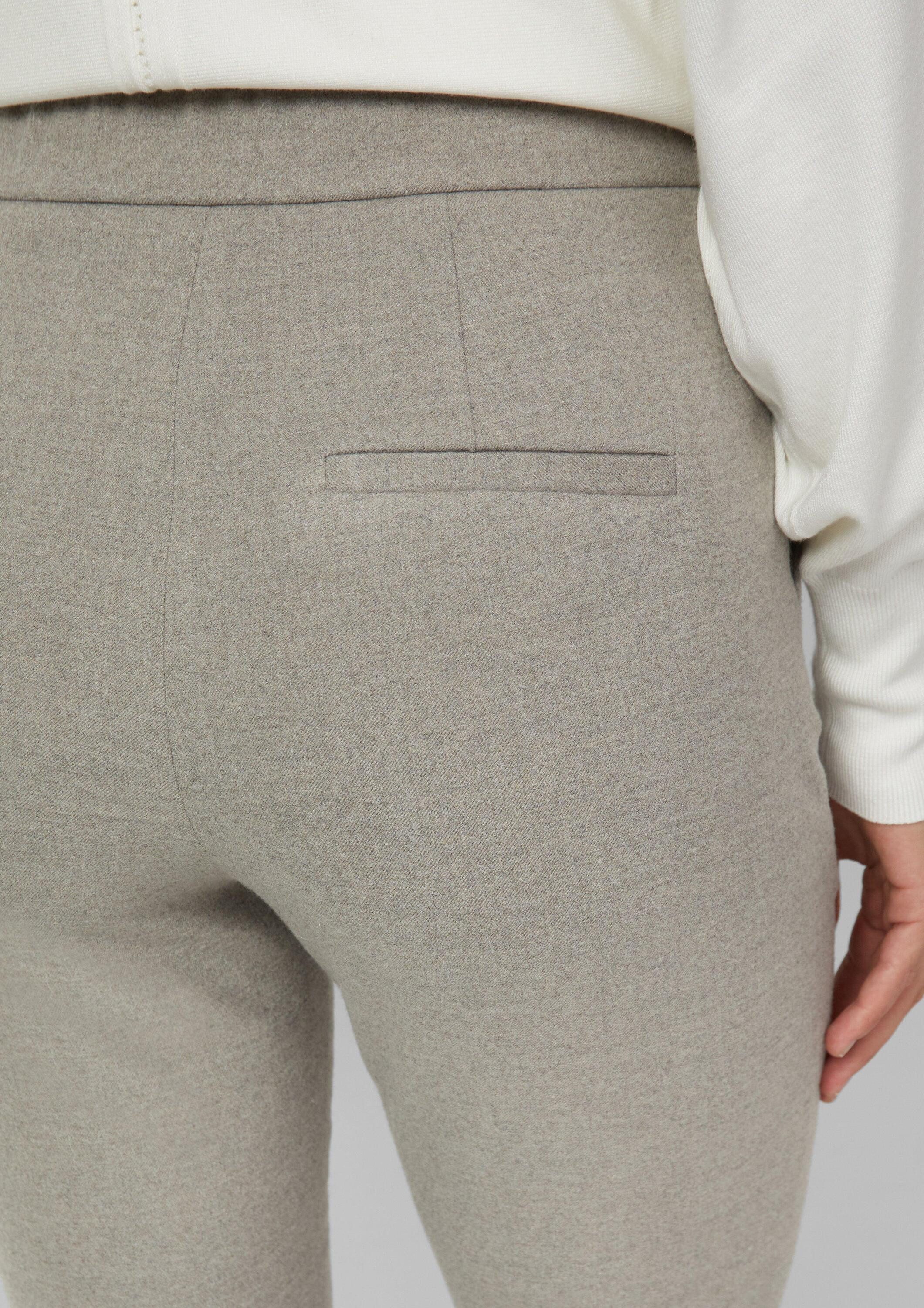 s.Oliver 7/8-Hose Hose Knöchellange Flanellhose mit Bundfalte und elastischem Bund