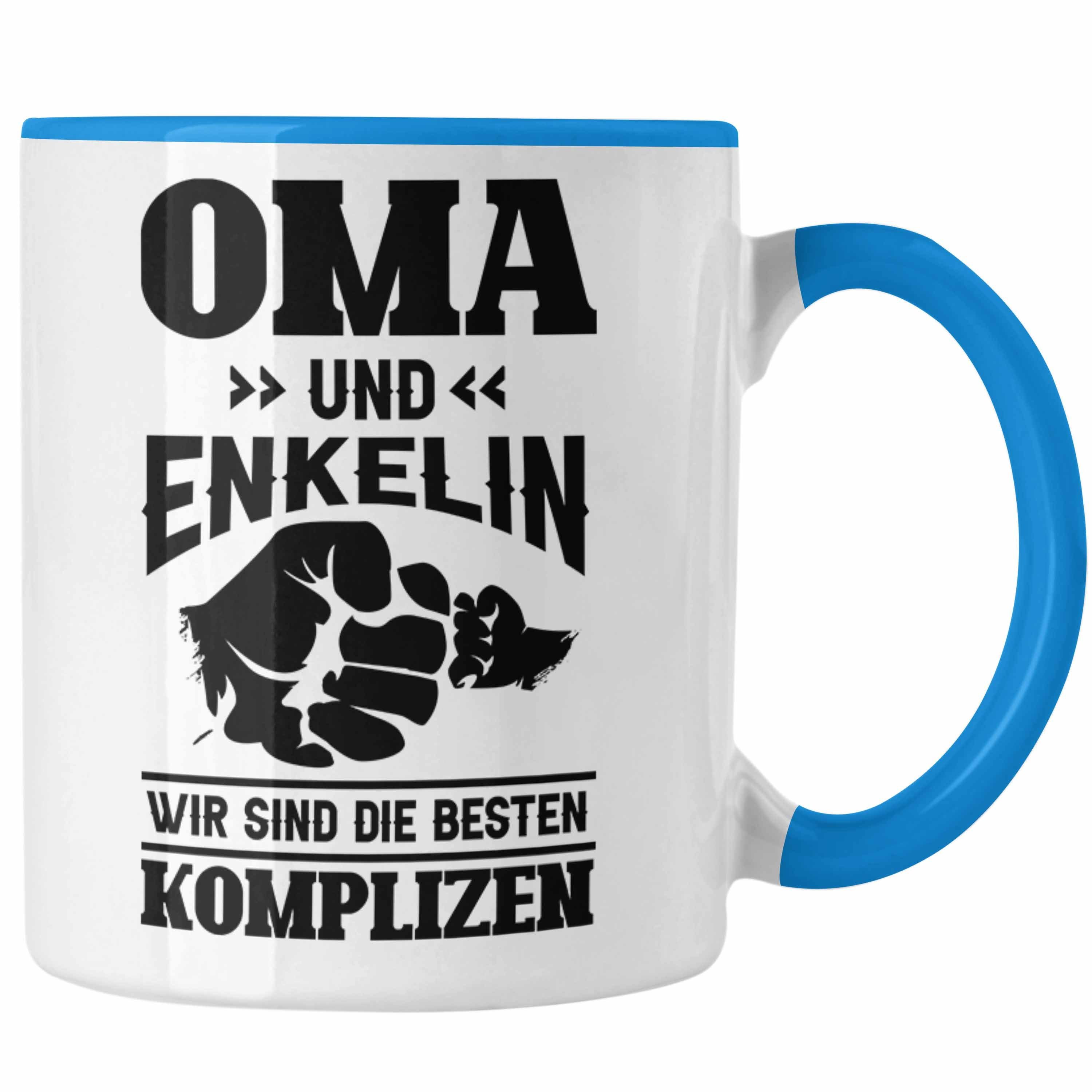 Oma Tasse Geschenk Spruch Blau Oma Lustiger Trendation Geschenk Tasse Muttertag und Enkelin