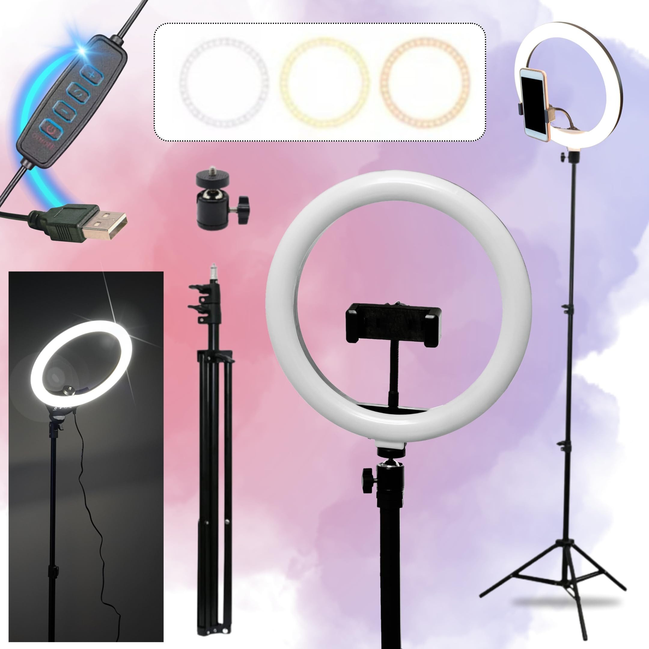 Ringlicht XL Ringlicht mit Stativ groß für Handy Smartphone iPhone Halterung