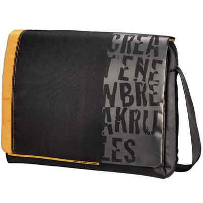 aha Laptoptasche Messenger Bag Croom Schwarz Notebook-Tasche 15-16", Laptop-Sleeve Magnetverschluss für 15" 15,4" 15,6" 16" Zoll Laptop