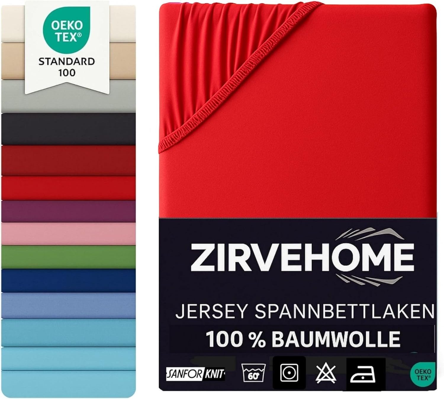 ZIRVEHOME Spannbettlaken Spannbettlaken, Jersey, Gummizug: Rundumgummi, (1 Stück), Baumwolle Spannbettlaken 70x140 cm bis 15 cm Höhe, Weiß