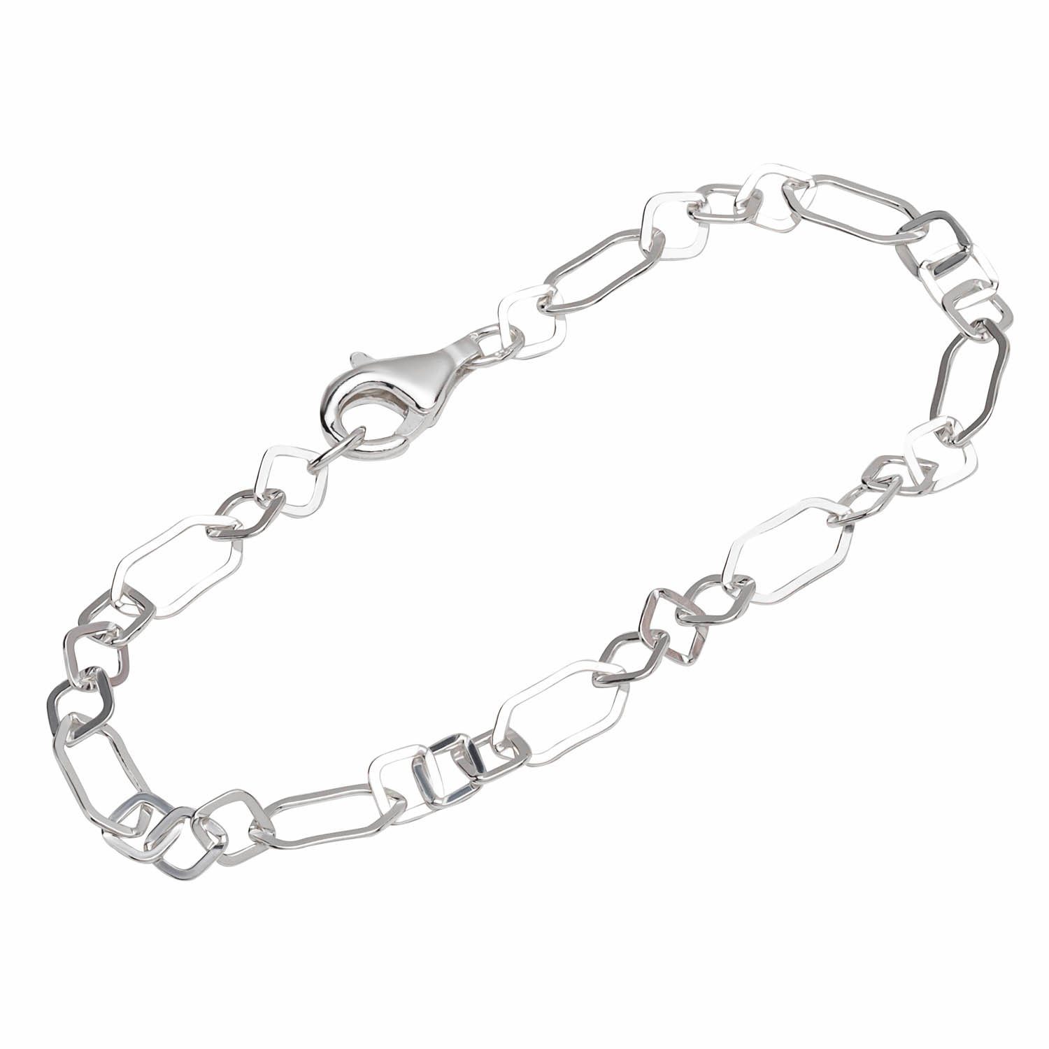 NKlaus Silberarmband Armband 925 Sterling Silber 19cm Figaro Ankerkette (1 Stück), Made in Germany