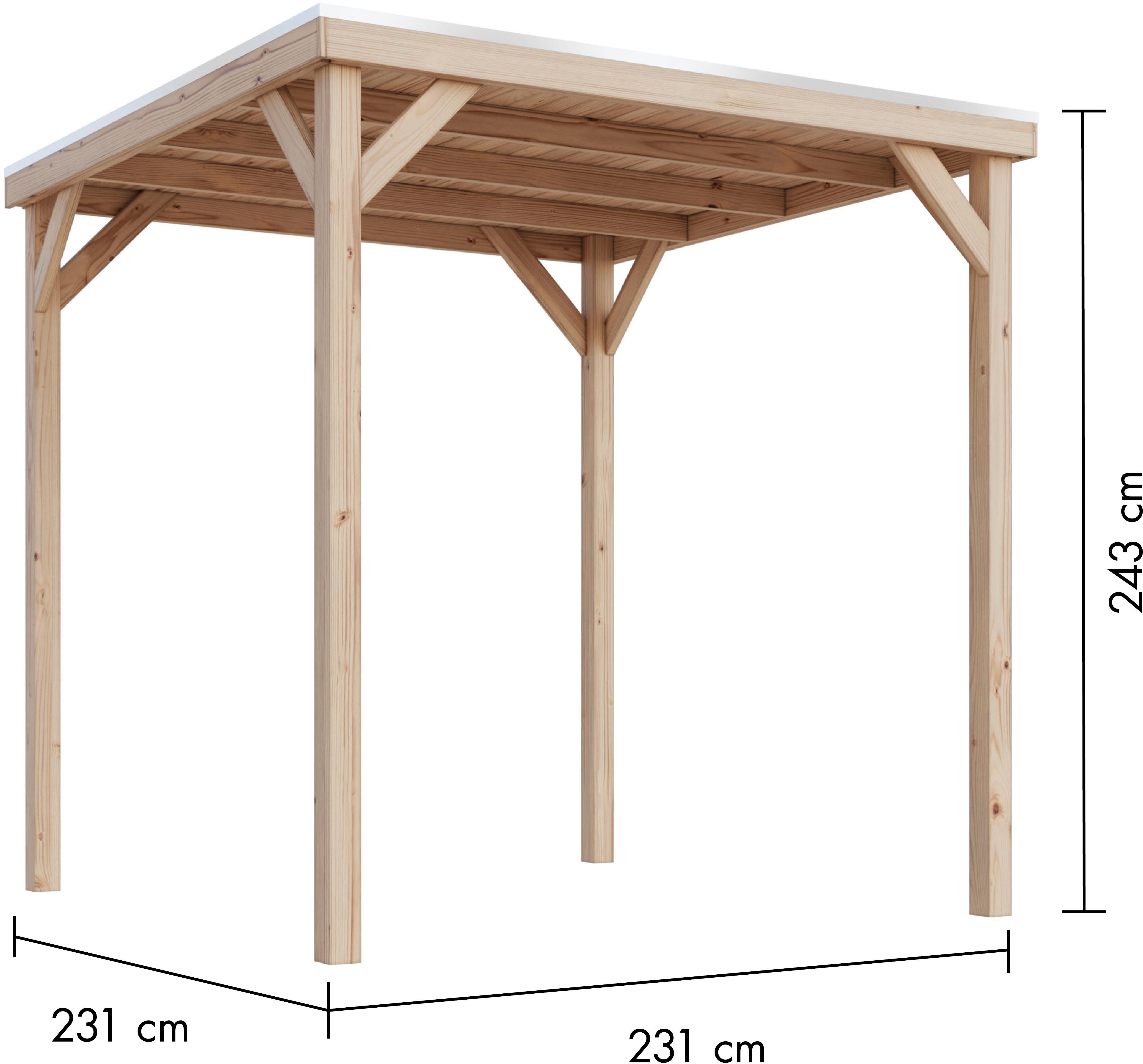 Karibu Holzpavillon Pergola Quadratus, verschiedene Größen – Bild 5 von 5