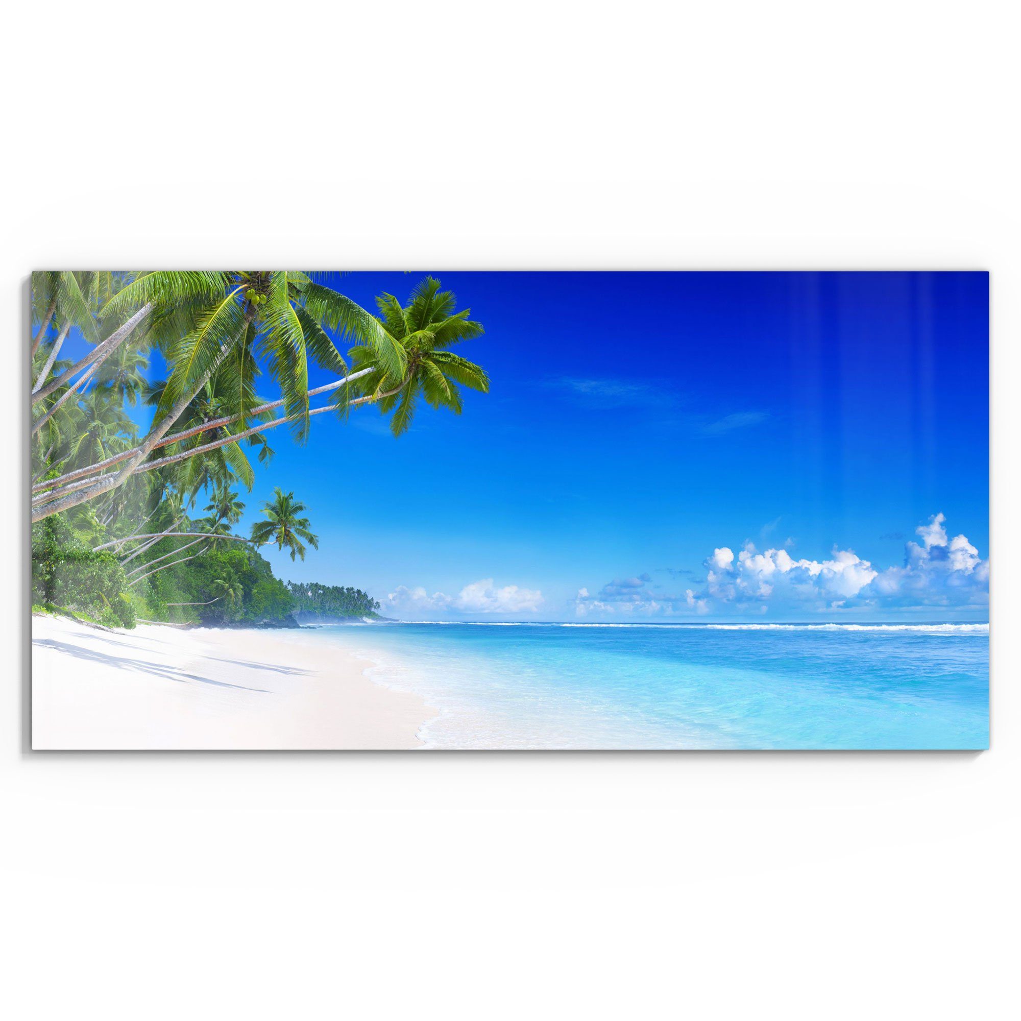 DEQORI Glasbild 'Palmen am Sandstrand', 'Palmen günstig online kaufen