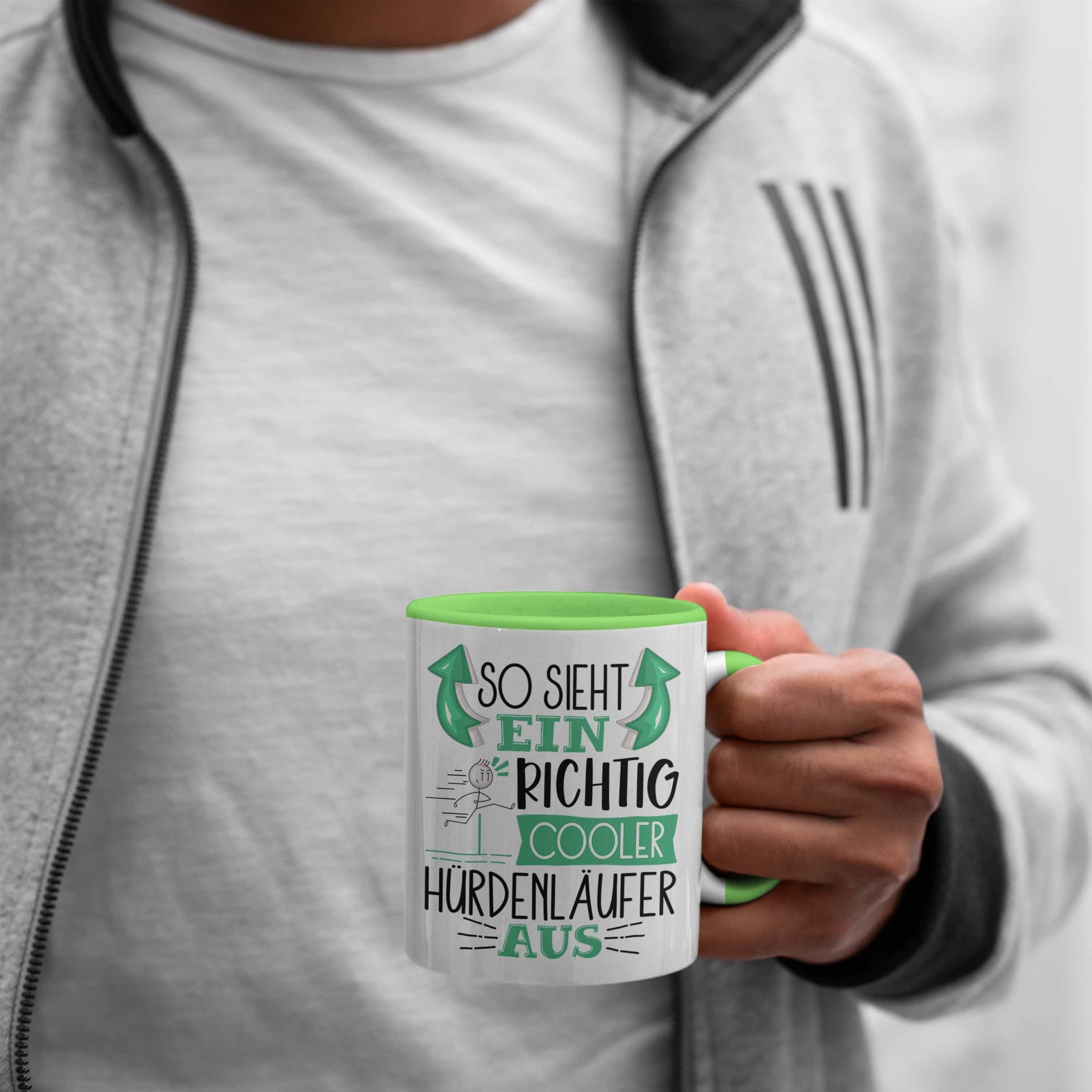 Sieht Grün Geschenk Cooler Ein Lustiger Aus Richtig So Trendation Hürdenläufer Tasse Tasse