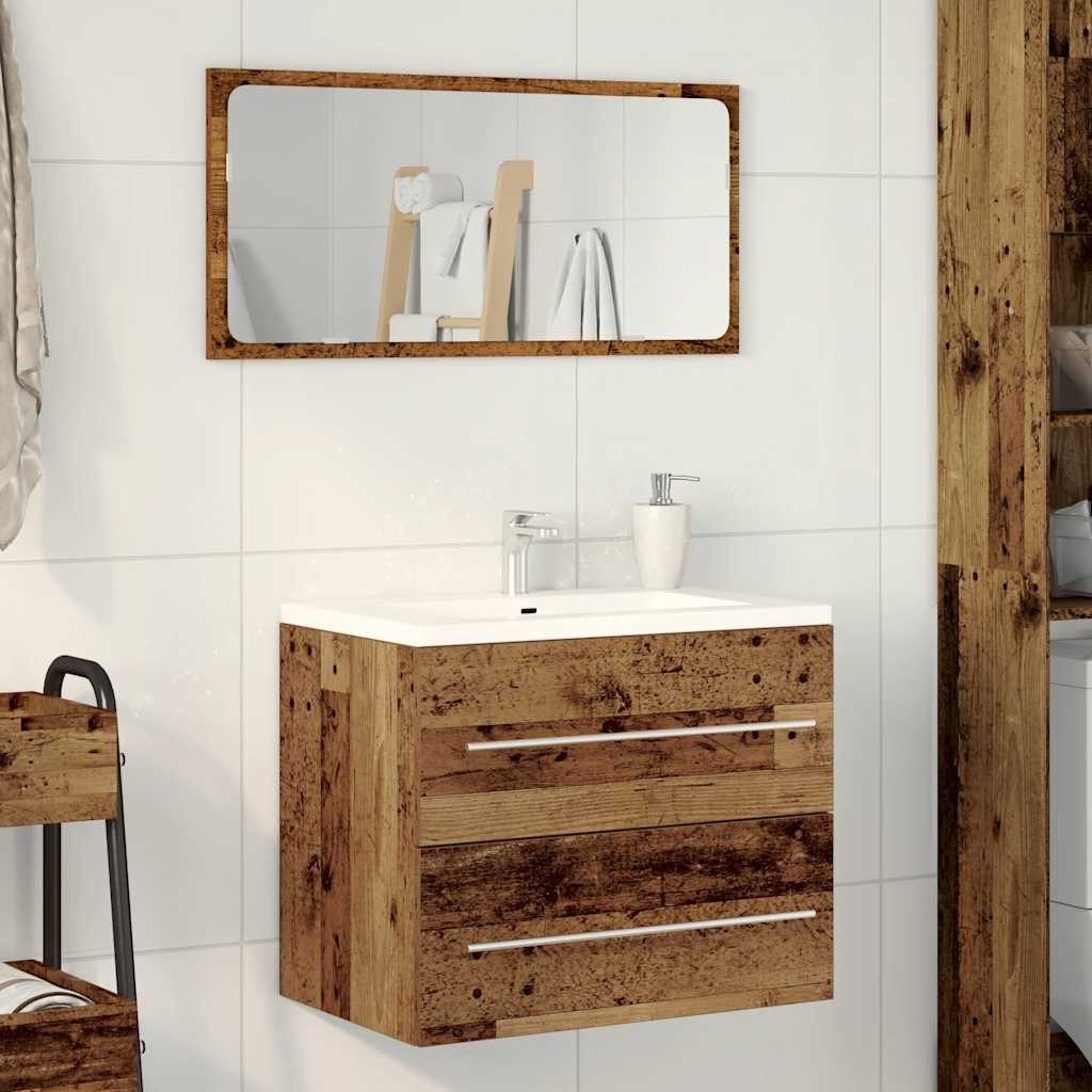 vidaXL Badezimmer-Set Waschbeckenunterschrank Altholz-Optik 60x38,5x48 cm, günstig online kaufen