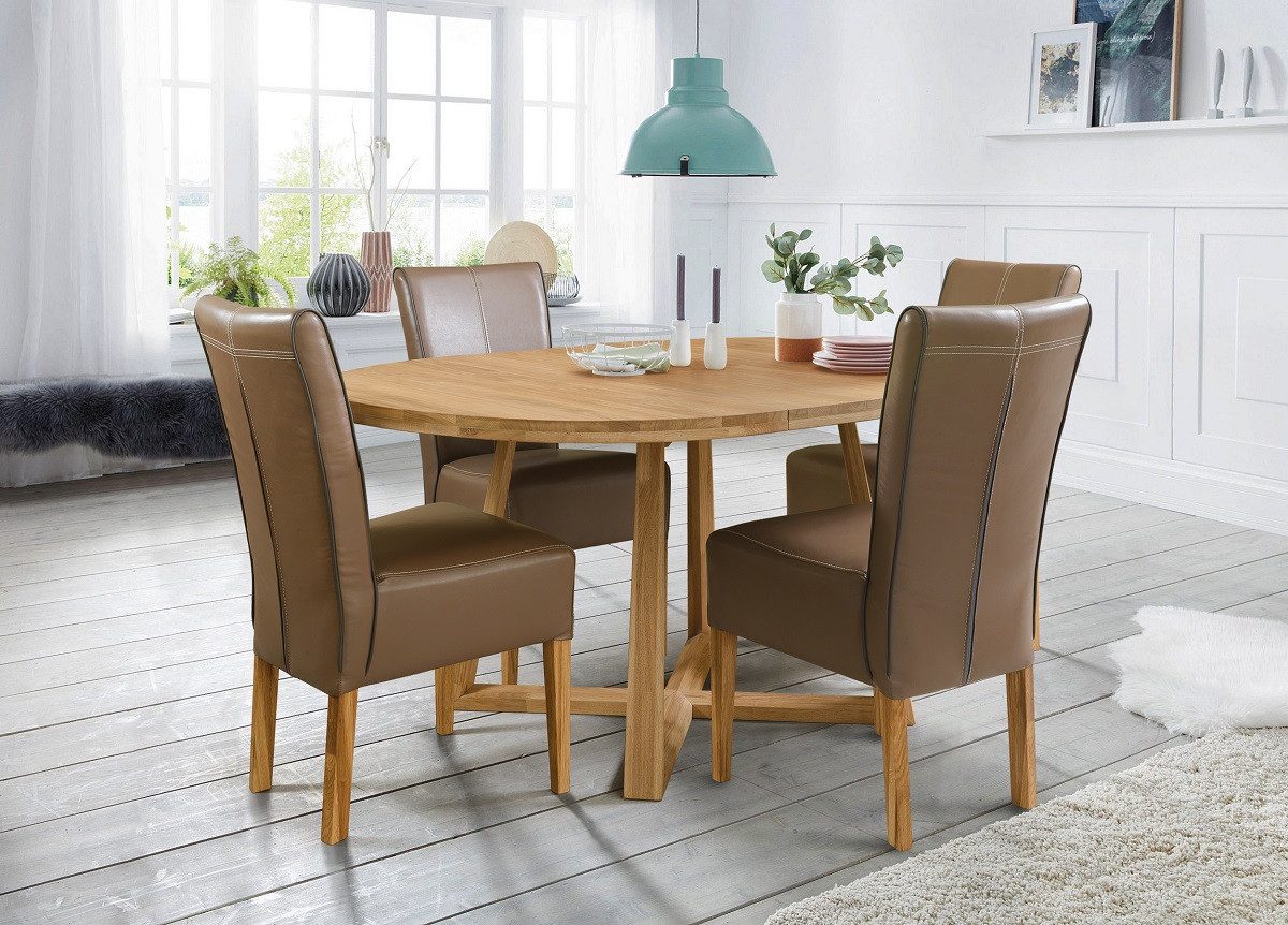 Main Möbel Esstisch Esstisch rund ausziehbar 120(160)cm 'Boris' Wildeiche m günstig online kaufen