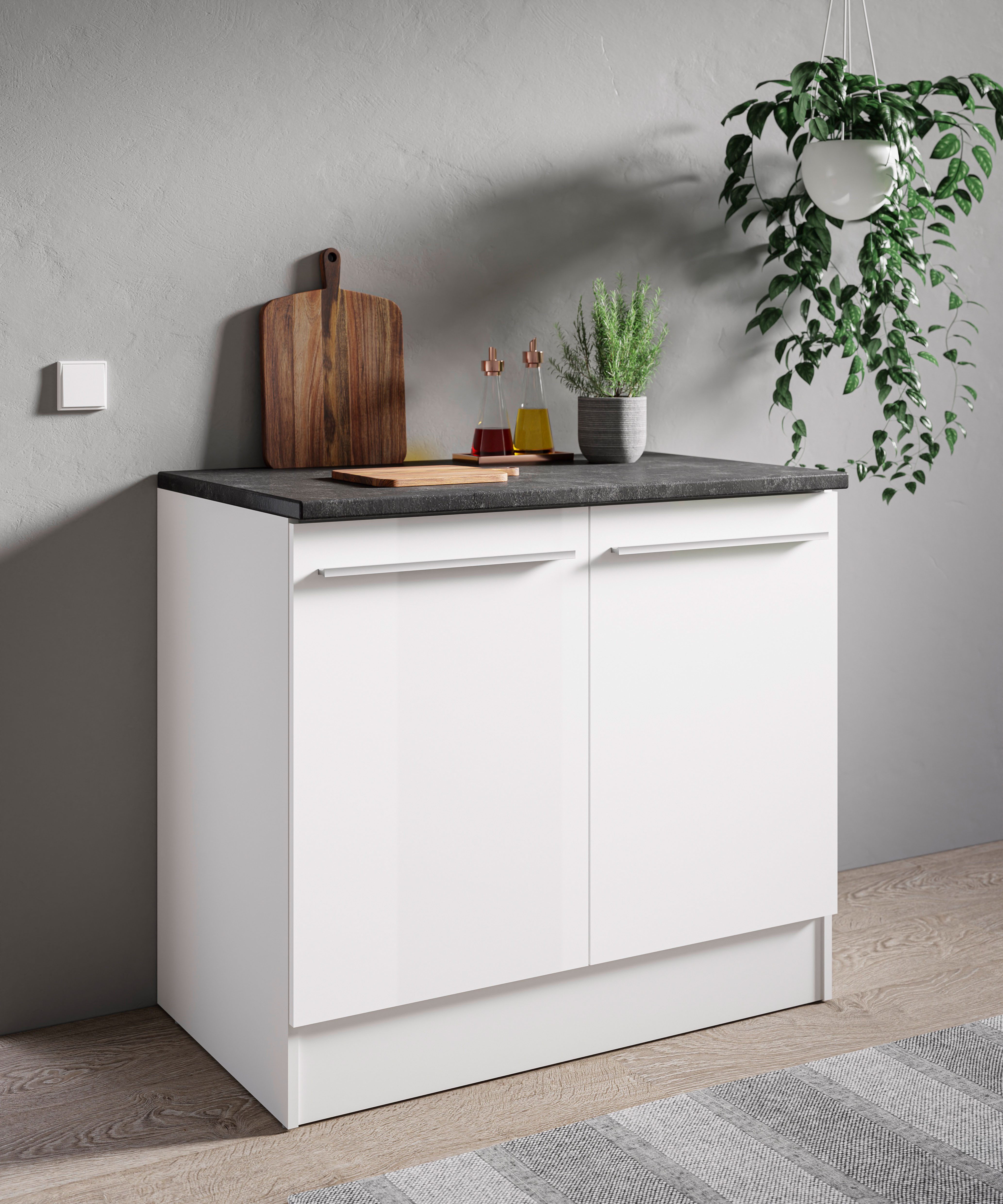 BASIC by Balculina Spülenschrank Jazz B/T/H 100x60x90 cm (1-St) Breite 100cm, Melaminbeschichtung