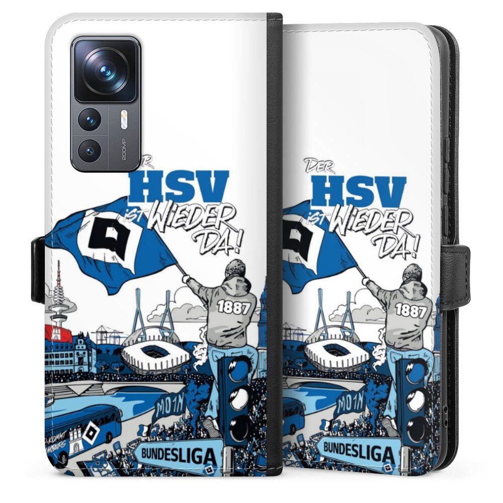 DeinDesign Handyhülle Hamburger SV Offizielles Lizenzprodukt Aufstieg, Xiaomi 12T 5G Hülle Handy Flip Case Wallet Cover Handytasche Leder