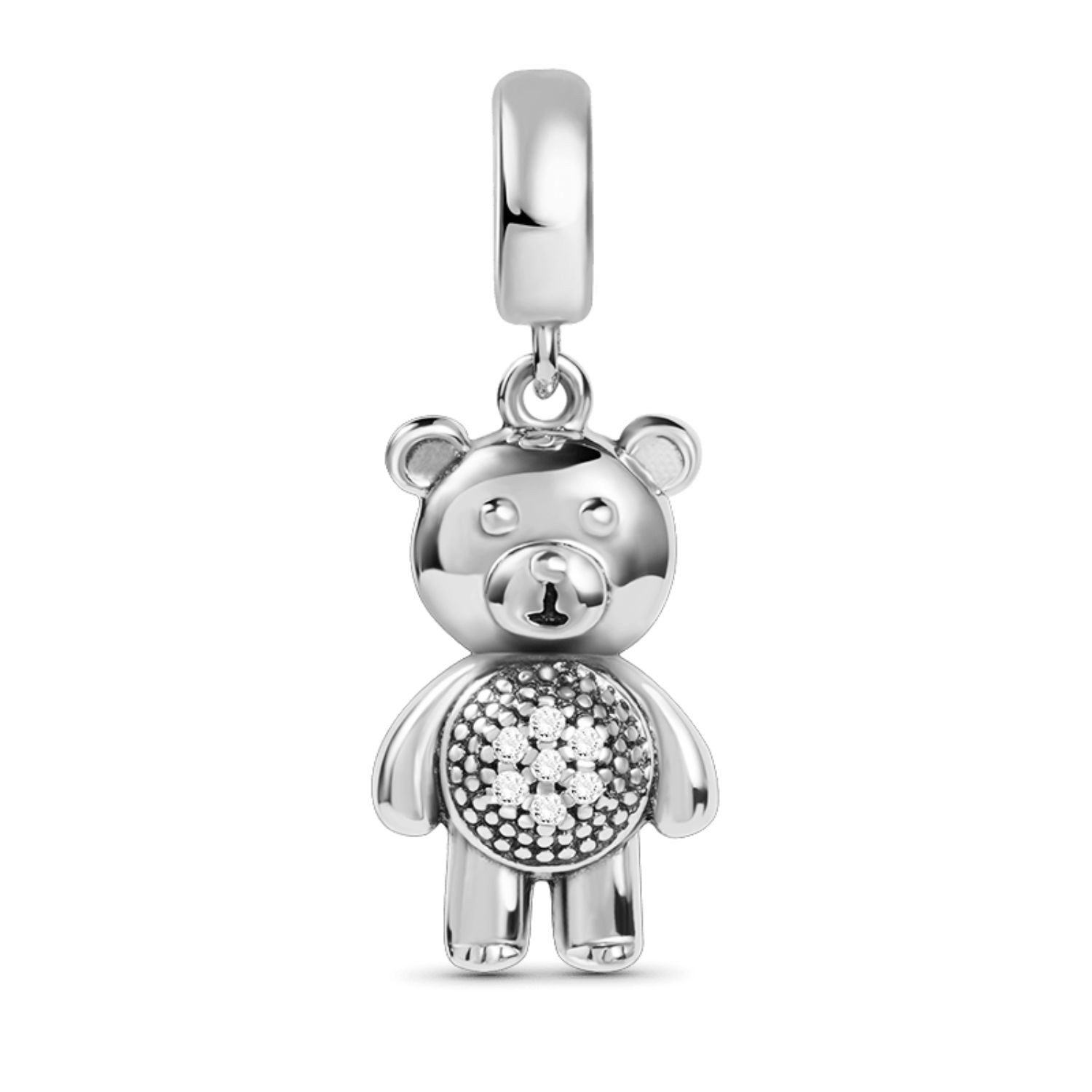 Bead Gnoce Charmanhänger Teddybär FNC018 Silber