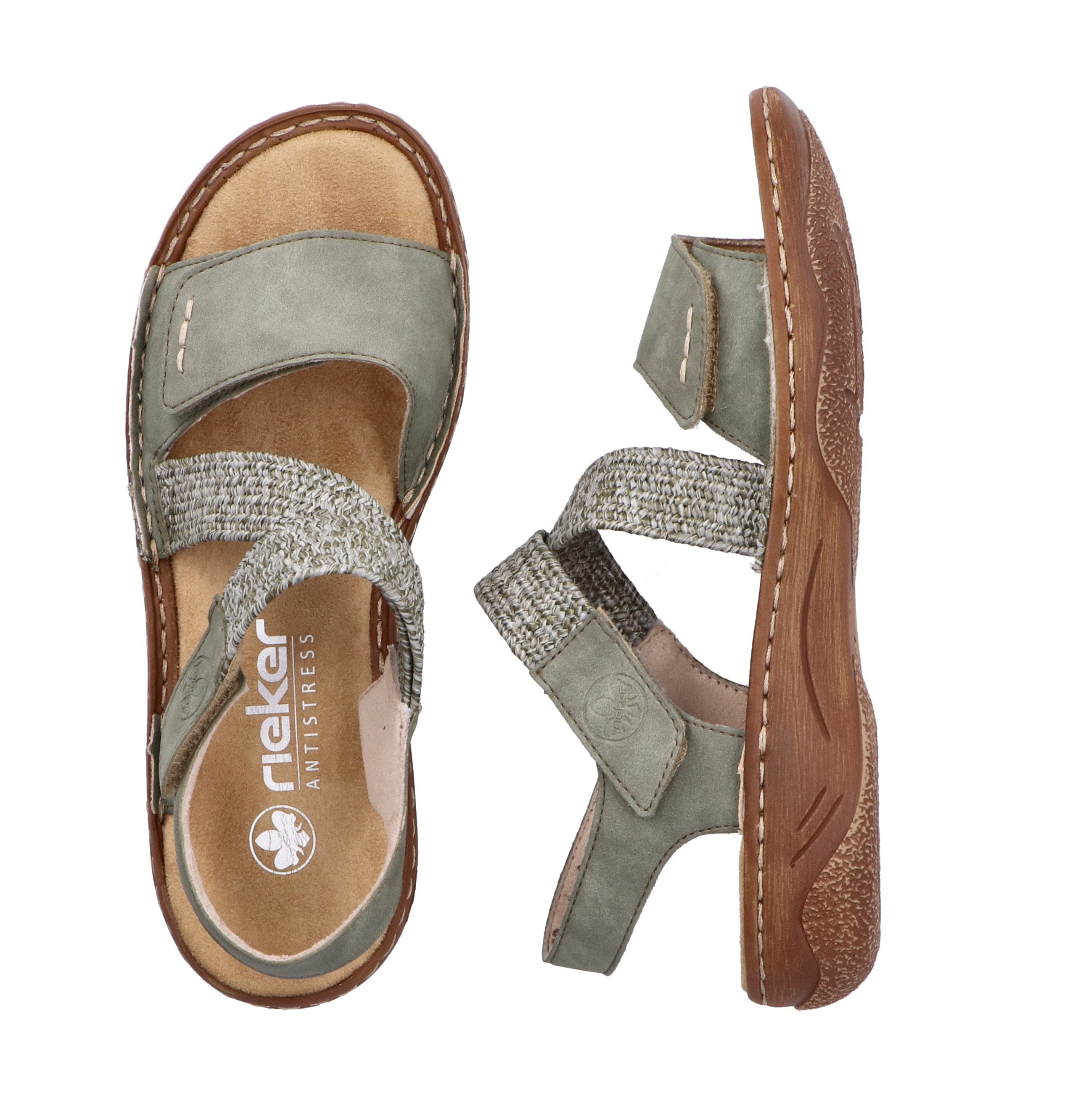 Rieker Sandale Sommerschuh, Riemchensandale, Sandalette mit Klettverschlüsse