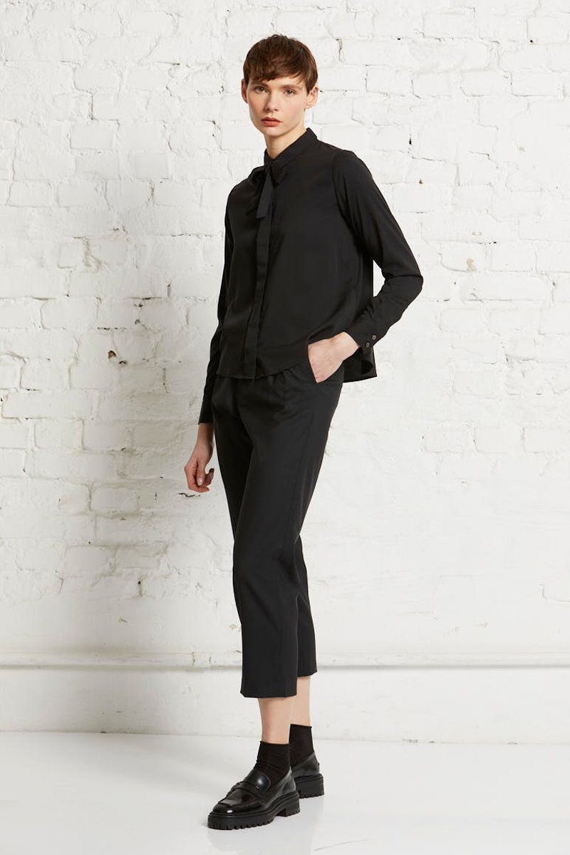 bow 900 Bluse Klassische black - blouse TENCEL wunderwerk