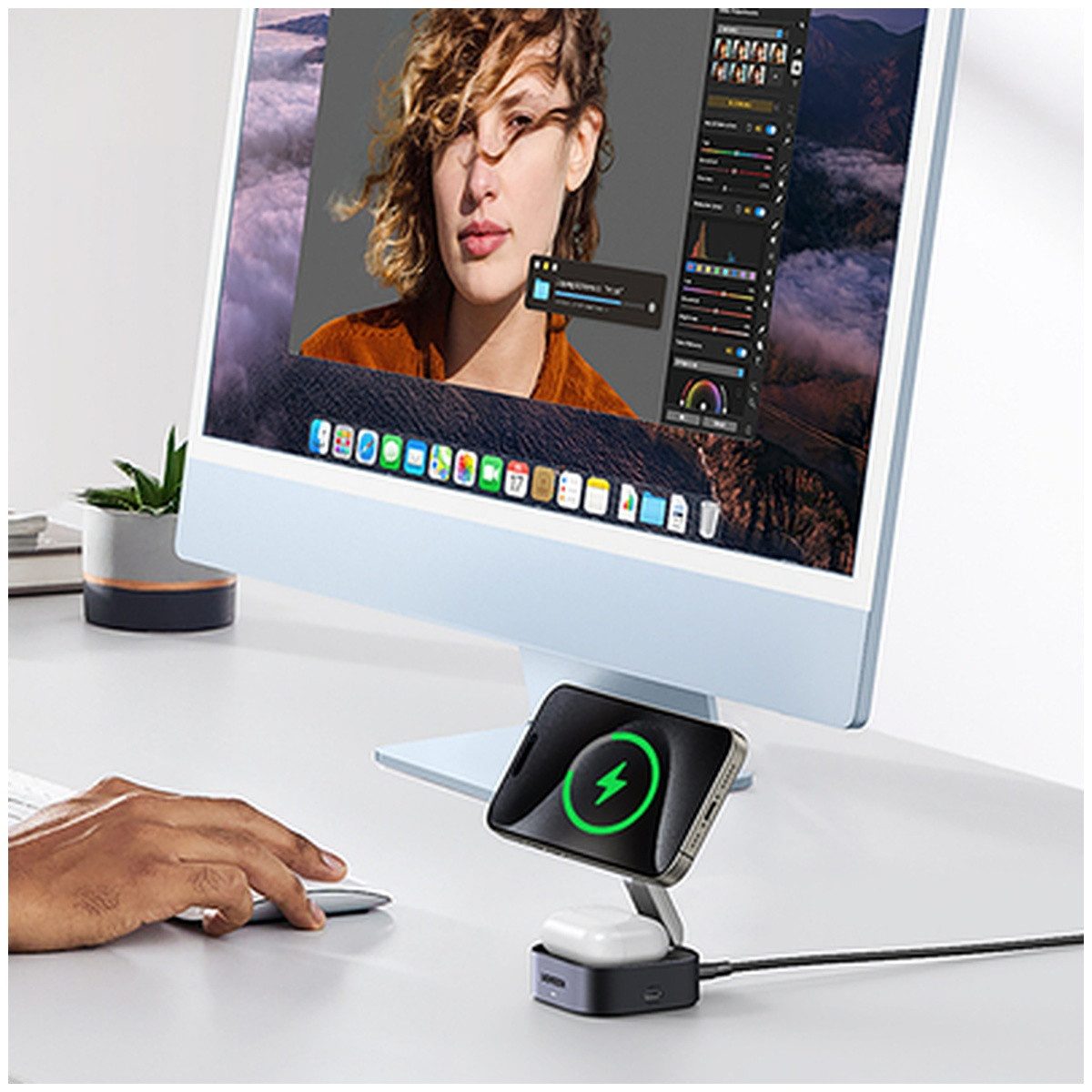 UGREEN Ugreen W702 3in1 induktives Ladegerät MagSafe Qi2 und USB-C Smartphone-Ladegerät