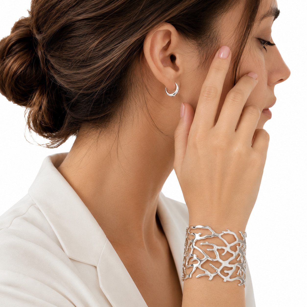 XCOAST Creolen-Set Trendige Ohrringe aus hochwertigem Chirurgenstahl – elegant, farbecht (farbechte Creolen Silber Damen, 2-tlg., trendig, Edelstahl 316 hochwertig), aus Edelstahl 316L, Valentinstag Geschenk