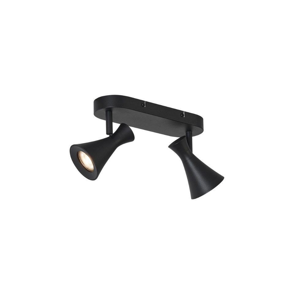 Qazqa LED Aufbaustrahler Triangle, ohne Leuchtmittel, Warmweiß, QAZQA Aufbau­spot, gu10, Schwarz, Metall, Modern