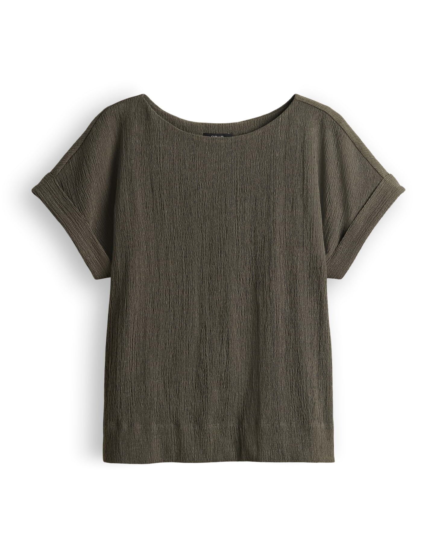 OPUS Kurzarmshirt Sikuro aus weichem Jersey mit Crinkle Effekt Der Aufschlag am Ärmel sorgt für eine entspannte Note