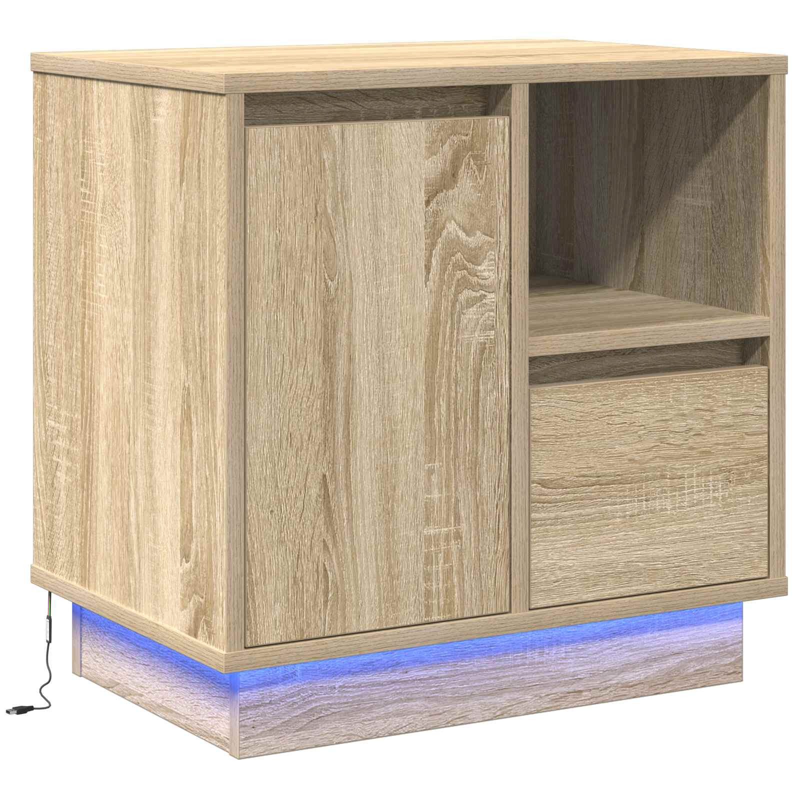 vidaXL Nachttisch Nachttisch Sonoma-Eiche 50 x 34,5 x 50 cm Holzwerkstoff (1-St)