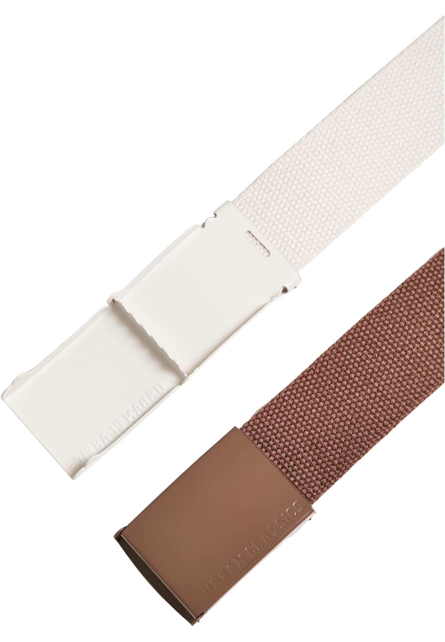 Buckle Accessoires Hüftgürtel 2-Pack Colored Canvas Belt URBAN CLASSICS bark-whitesand
