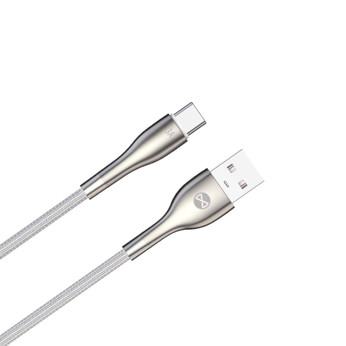 Forever USB-A auf USB-C Sleek 1 m 15W 3A USB-Kabel, USB Typ A • USB-C, USB-A, USB-C (100 cm), Kabelband zum Aufwickeln und Sichern