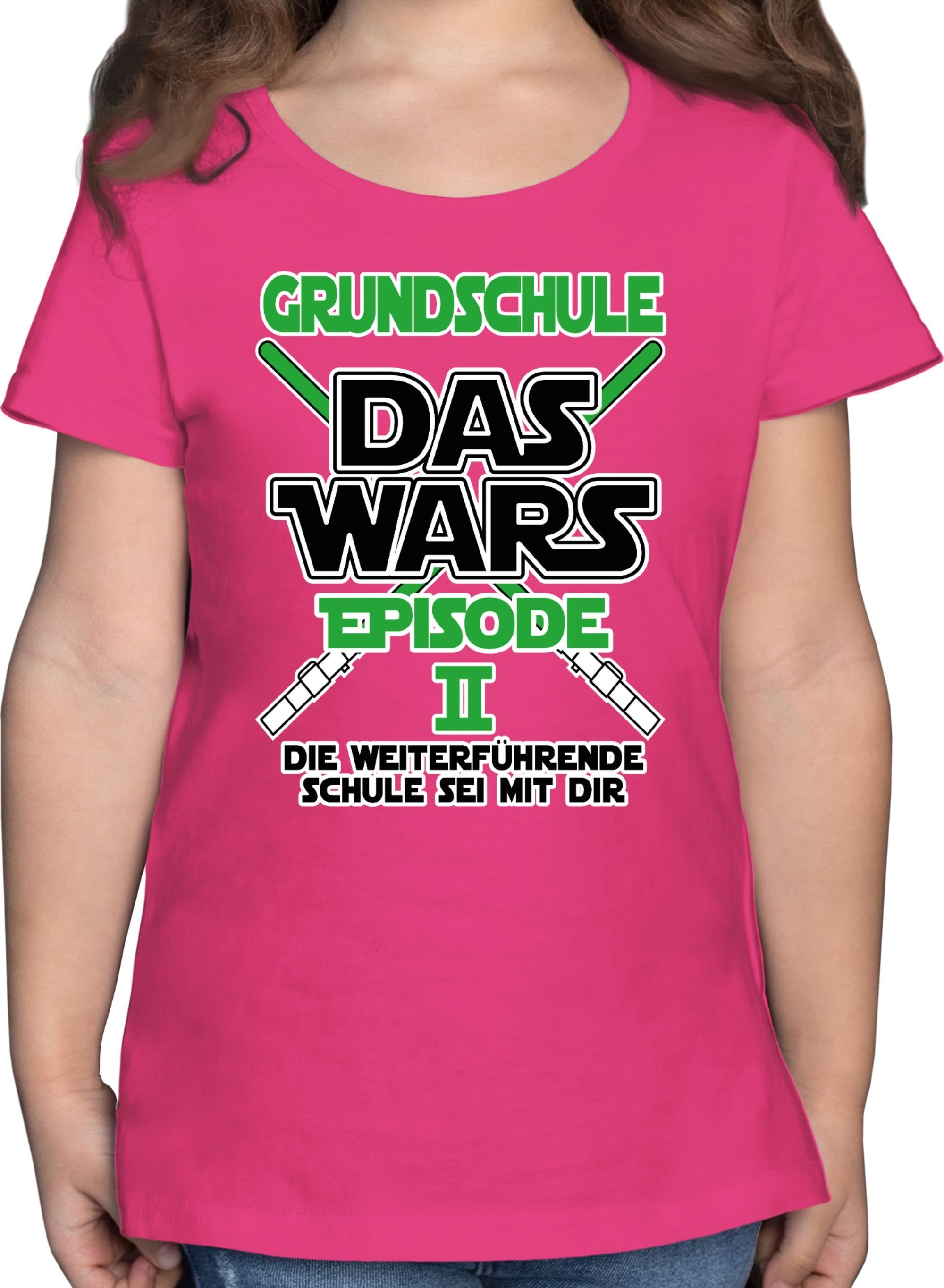 Shirtracer T-Shirt Grundschule Das Wars - Episode 2 - Die Weiterführende Schule sei mit d Einschulung Mädchen 2 Fuchsia