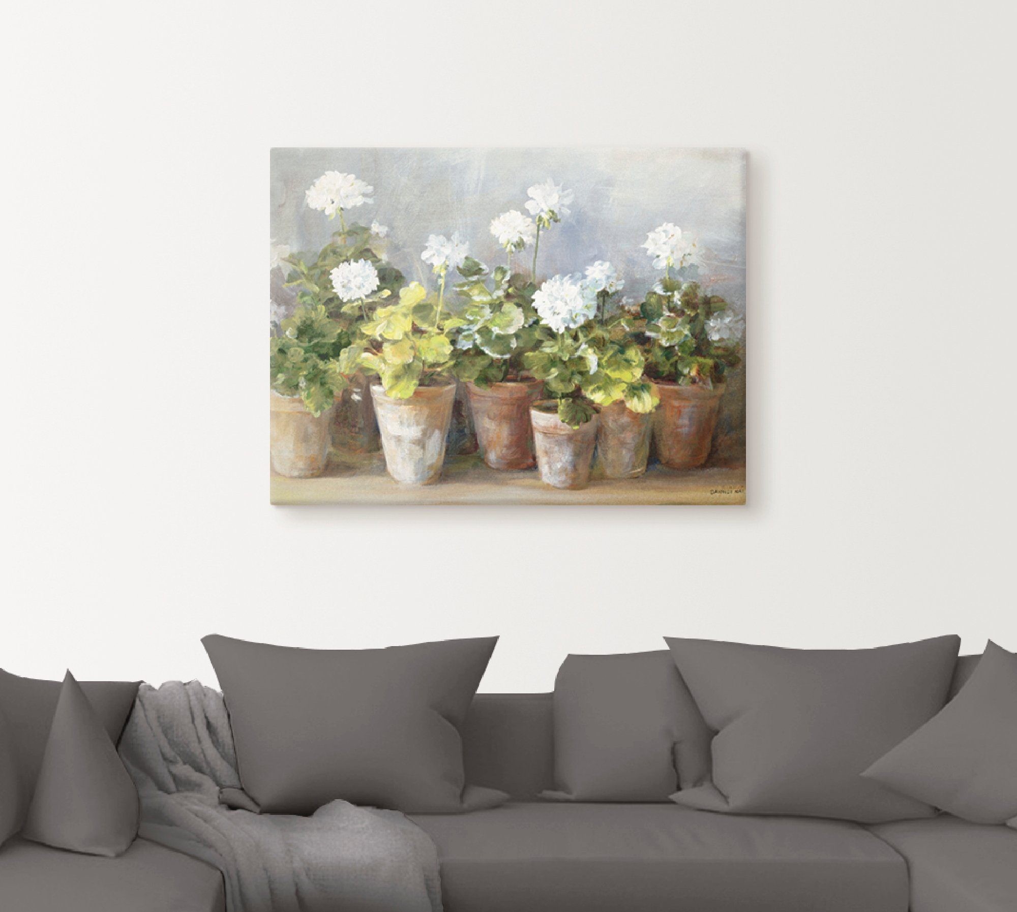 Artland Wandbild Weiße Geranien, Blumen (1 günstig online kaufen
