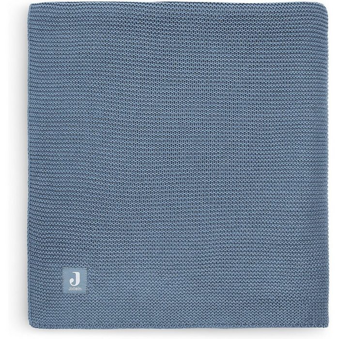 Kinderdecke Decke 75 x 100 cm Basic knit jeans blue Jollein