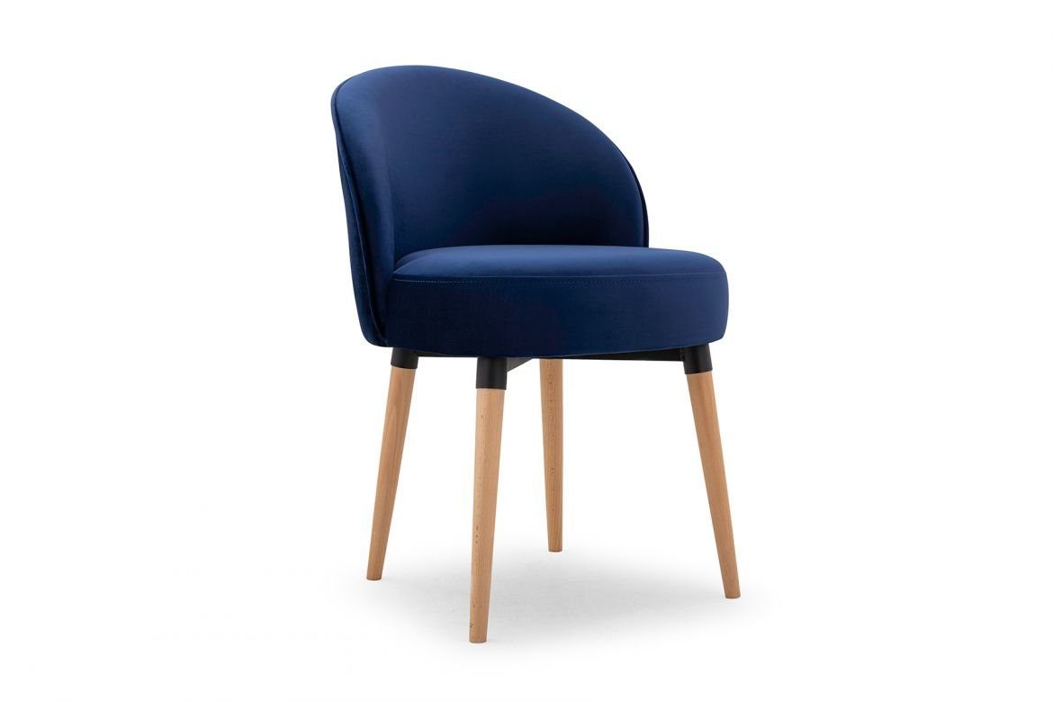 JVmoebel Stuhl, Blauer Sessel Stuhl Design Polsterstuhl Stühle Esszimmerstuhl Bürostuhl Modern