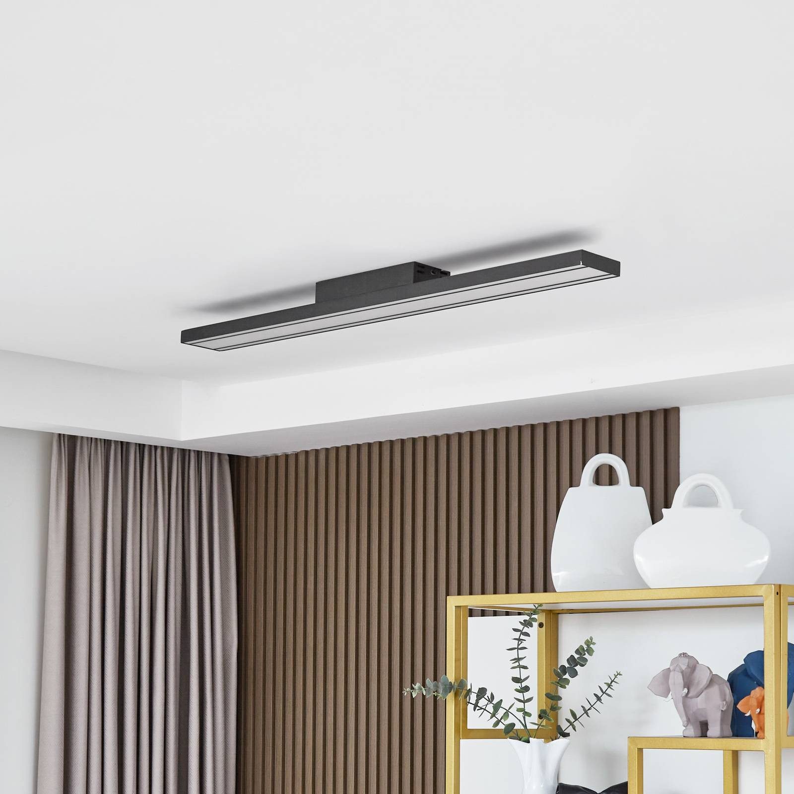 Lucande Deckenleuchten Leicy, LED, Metall, Schwarz Farbwechsel RGB + weiß IP20 mit Fernbedienung, 1 x 19 W LED + 4 W RGB, Farbwechsel RGB + weiß